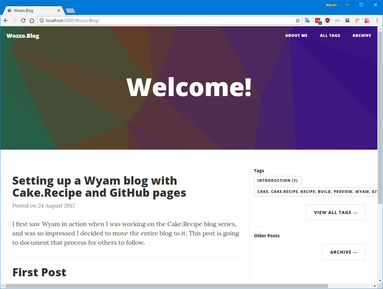 Wyam blog in the browser inception